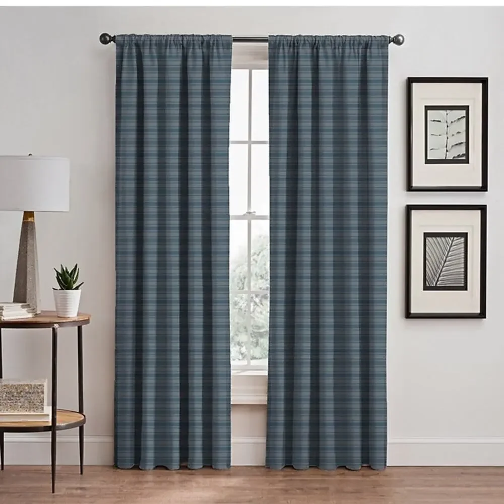 Emerson stripe rod pocket curtain set